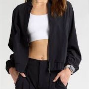 Zella Women's Classic Black Bomber Jacket